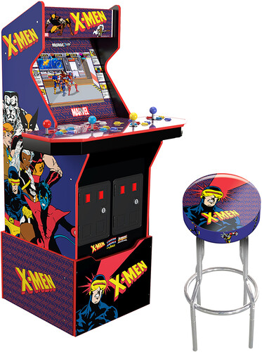 X-MEN 4 PLAYER ARCADE WITH ADJUSTABLE STOOL