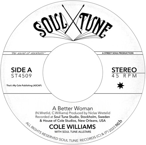 Cole Williams  / Soul Tune Allstars - Better Woman B/W Organize