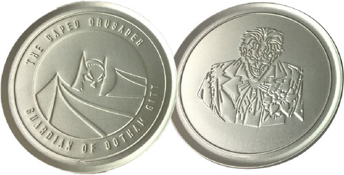 DC COMICS BATMAN SET OF 4 EMBOSSED METAL COASTERS