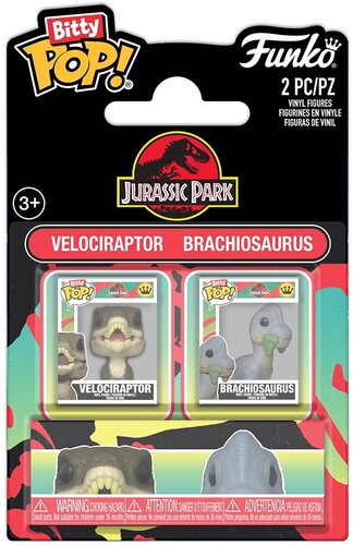 BITTY POP JURASSIC PARK 2PK RAPTOR & BRACHIOSAURUS