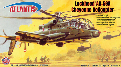 Lockheed AH-56A Cheyenne Helicopter 1/72 Scale Model Kit