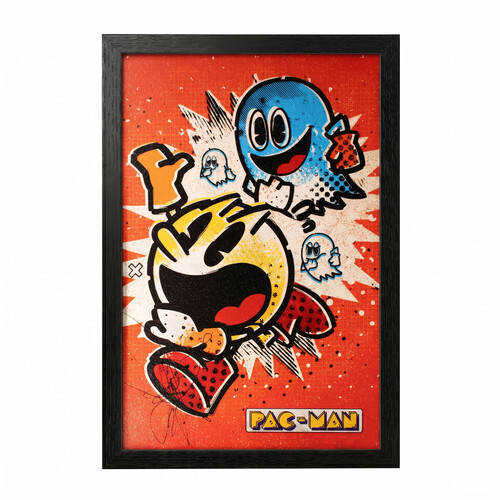 PAC-MAN - VINTAGE GHOST EVADE 11X17 FRAMED GEL CO
