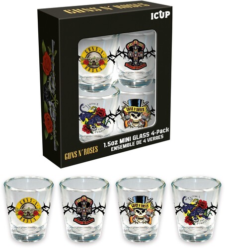 GUNS N' ROSES MINI-GLASS SET (4-PACK /  1.5 OZ)