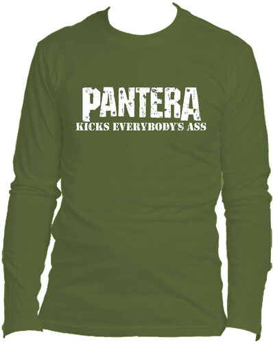 Pantera - Pantera Kicks Everybody's Ass Olive Unisex Long Sleeve T-Shirt Small