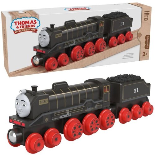 Thomas and Friends Wooden Railway - Thomas And Friends Wood Hiro Engine & Car (Wood)