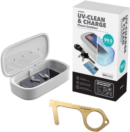 North - UV-Clean & Charge Phone Sanitizer with KeySmart Clean Key