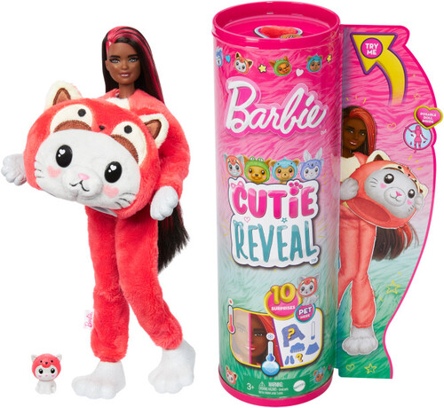 BARBIE CUTIE REVEAL BARBIE WITH KITTY AS RED PANDA