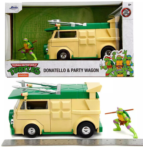 Jada Toys - 1:24 Teenage Mutant Ninja Turtles - Hollywood Rides - Party Wagon with Donatello Figure (TMNT)