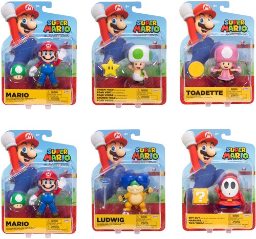 SUPER MARIO 4 INCH FIGURES 6PC WAVE 53 ASSORTMENT