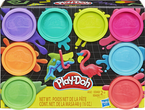 Hasbro - Play-Doh 8-Pack Neon Non-Toxic Modeling Compound with 8 Colors