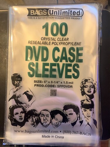 Bags Unlimited SPPDVDR DVD Case Sleeves - Resealable Flap - 6 X 8.25 - 100 Count (Crystal Clear)