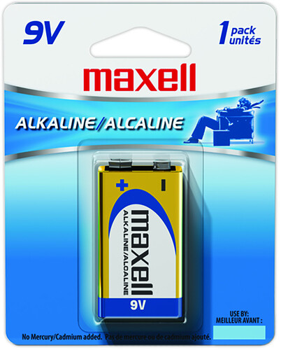 MAXELL 721150 9 VOLT ALKALINE BATTERY SINGLE 1 PK