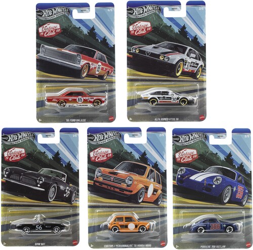 Mattel - Hot Wheels 1:64 Silver Series Vintage Club 1968 10-Piece J Assortment