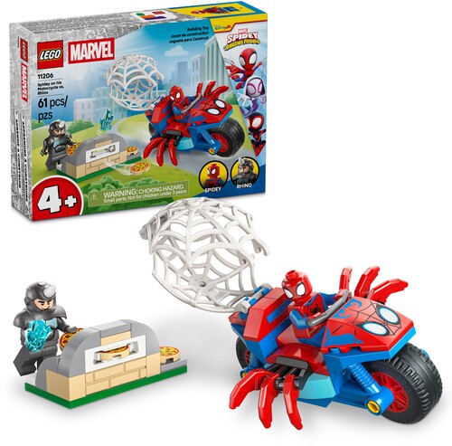 MARVEL SPIDEY ON HIS MOTORCYCLE VS RHINO