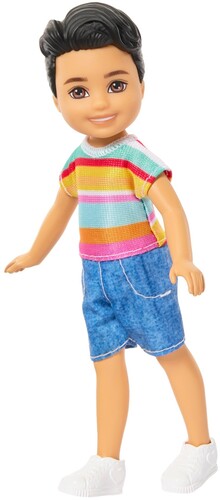 BARBIE CHELSEA BRUNETTE WITH STRIPED SHIRT AND