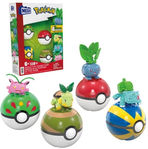 POKEMON GRASS TYPE TRAINER TEAM BUILDING TOY SET