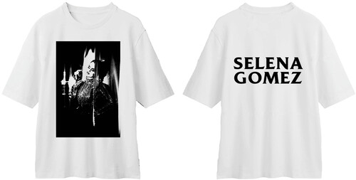 Selena Gomez - Selena Gomez Tonal Photo & Logo White Unisex Short Sleeve T-ShirtMedium