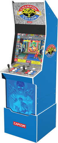 Photos - Table Sports Arcade1Up Street Fighter II Big Blue Arcade Machine Bundle with Stool 