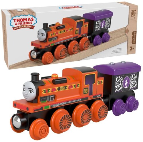 Thomas and Friends Wooden Railway - Thomas And Friends Wood Nia Engine & Car (Wood)