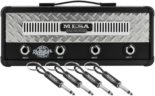Pluginz - Mesa Engineering (Mesa Boogie) - Standard Jack Rack -  Dual Rectifier Chrome with 4 Guitar Plug Keychains