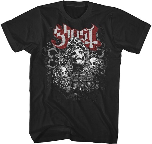 GHOST PAPA SKULL FACES TSHIRT MED BLK TS4406GOSA2