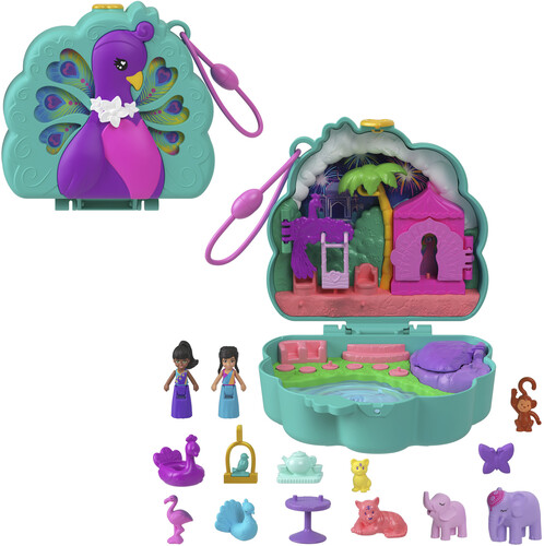 POLLY POCKET WORLD PEACOCK GARDEN COMPACT PLAYSET