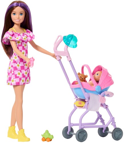 BARBIE SKIPPER PLAYSET WITH STROLLER BRUNETTE
