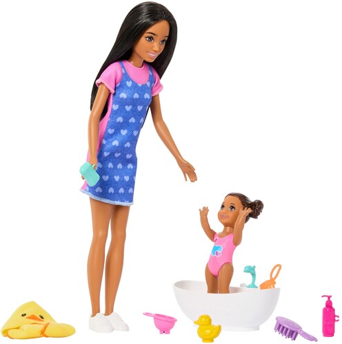 BARBIE SKIPPER PLAYSET WITH BATH BRUNETTE