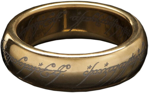 WETA Workshop - Lord of the Rings - LOTR™ The One Ring™ (Gold Plated Tungsten with Elvish Runes), Size 8