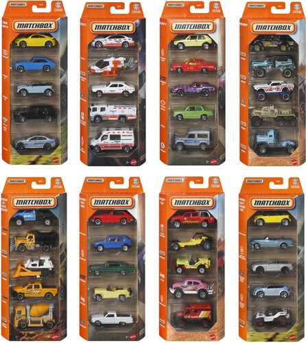 Mattel - Matchbox Basic 1:64 Car 5-Pack 12-Piece G Assortment