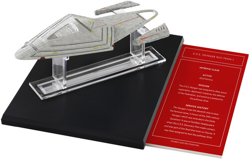 STAR TREK LIBRARY DIE-CAST SHIP AND BOOK VOYAGER-J