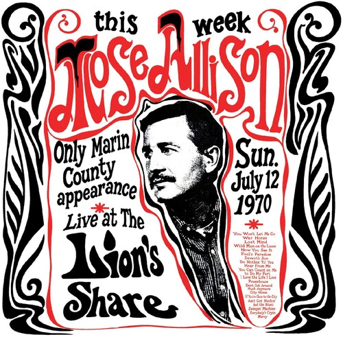 Mose Allison - Live At The Lion's Share July 12 1970 - Remastered vinyl record cover
