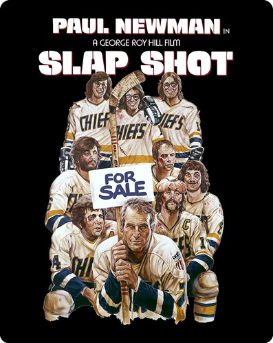 Slap Shot Cast Signed Blue Hockey Jersey w/ 'Old Time Hockey