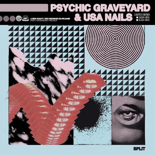Psychic Graveyard & Usa Nails - Split vinyl record cover