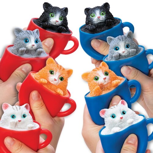 Schylling Pop-A- Chino Kitties Squeeze Toy - Stress Reliver - Assorted Styles (1 Random Toy per Transaction)