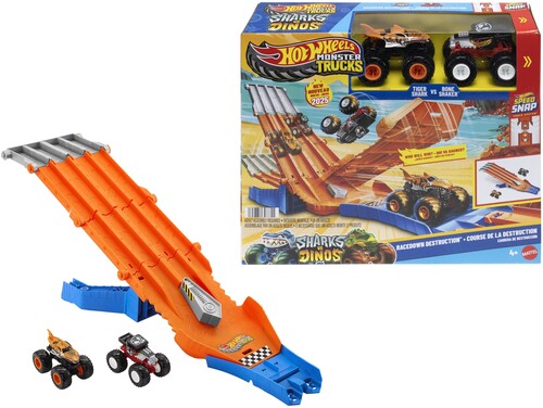 Mattel - Hot Wheels Monster Trucks Race Down Destruction Playset