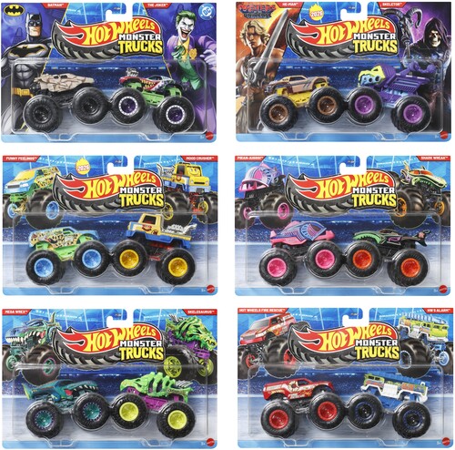 Mattel - Hot Wheels Monster Trucks 1:64 Demo Doubles 2-Pack 8-Piece C Assortment