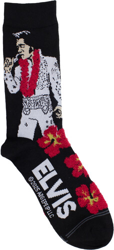 PERRI'S ELVIS PRESLEY HIBISCUS FUZZY CREW SOCKS