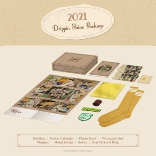 Drippin - 2021 Drippin Shine Package (incl. Poster Calendar, Photobook,Photocard Set, Wappen, Metal Badge, Socks + Scarf & Scarf Ring)