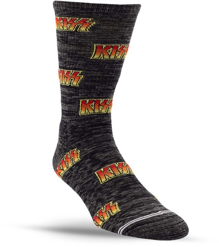 PERRI'S KISS ALL OVER LOGO GREY CREW SOCKS
