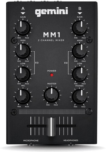 GEMINI MM1 2-CHANNEL COMPACT MIXER BLACK