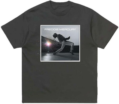 Freddie Mercury - Freddie Mercury On Stage Pastel Sparks Black Unisex Short SleeveT-Shirt Medium