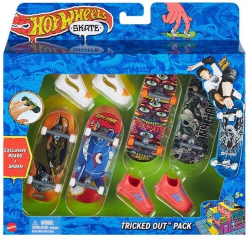 HOT WHEELS SKATE FINGERBOARD AND SHOE 4 PACK