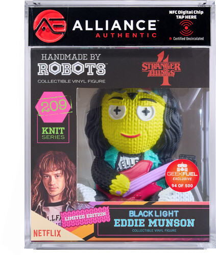 Handmade by Robots - Stranger Things - Eddie Munson #209 (Limited Edition Blacklight) - Alliance Authentic Encapsulated