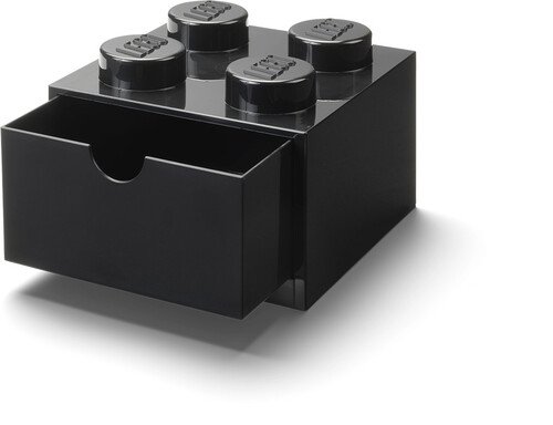 LEGO Stackable Storage: Desk Drawer with 4 Knobs, Black