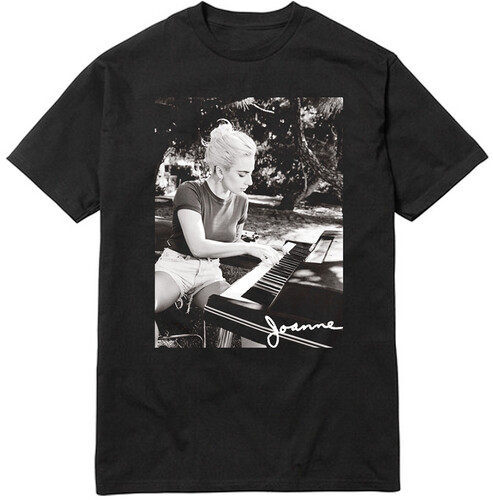 Lady Gaga Joanne Piano Black Unisex Ss Tee M - Lady Gaga Joanne Piano Black Unisex Ss Tee M (Blk)