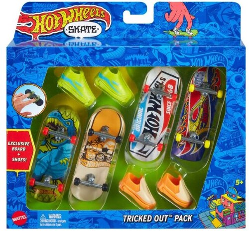 HOT WHEELS SKATE FINGERBOARD AND SHOE 4 PACK