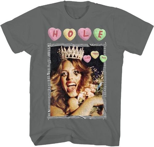 HOLE LIVE THROUGH THIS TSHIRT EXTRA LARGE CHARCOAL