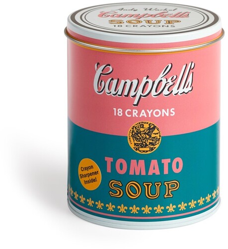 ANDY WARHOL SOUP CAN CRAYONS AND SHARPENER