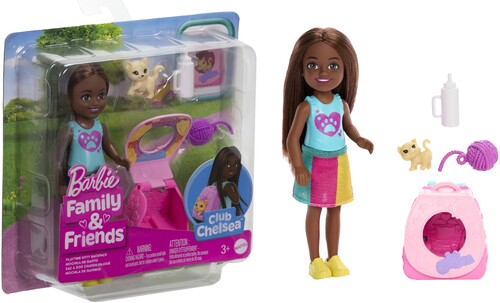 Mattel - Barbie Family & Friends Chelsea Backpack Surprise Kitten, African American